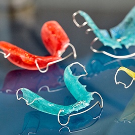 A variety of retainers on table top