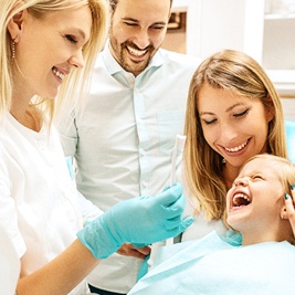 young girl at dentist