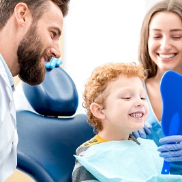 young boy at dentist