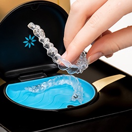 Invisalign trays in a hard case