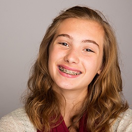 Teen girl with braces