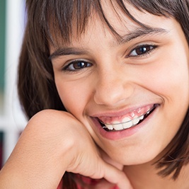 Young girl with braces