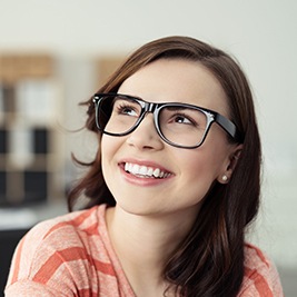 Smiling teen with glasses